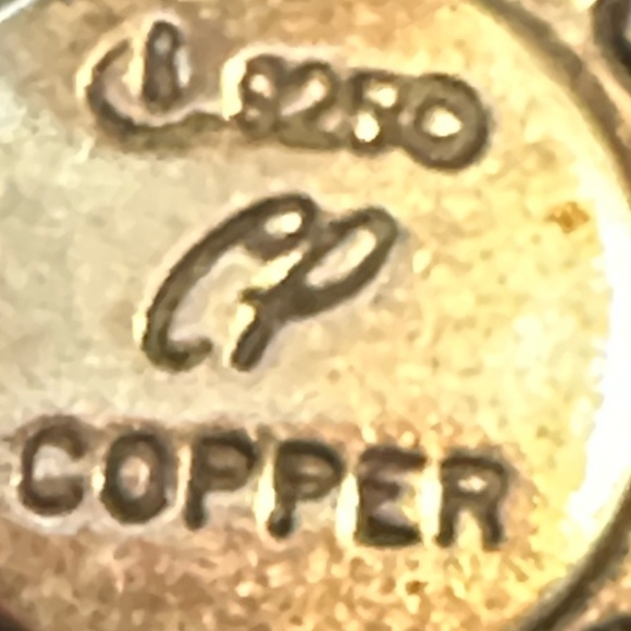 Sterling Silver Opal and Copper Earrings - Picture 4 of 4